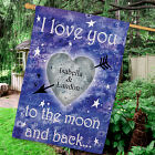 Personalized To The Moon and Back House Flag